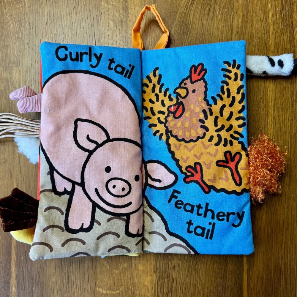 BABY JELLYCAT FARM TAILS Fabric Book Retired NWT Crinkly Interactive Touch NEW - Picture 11 of 11